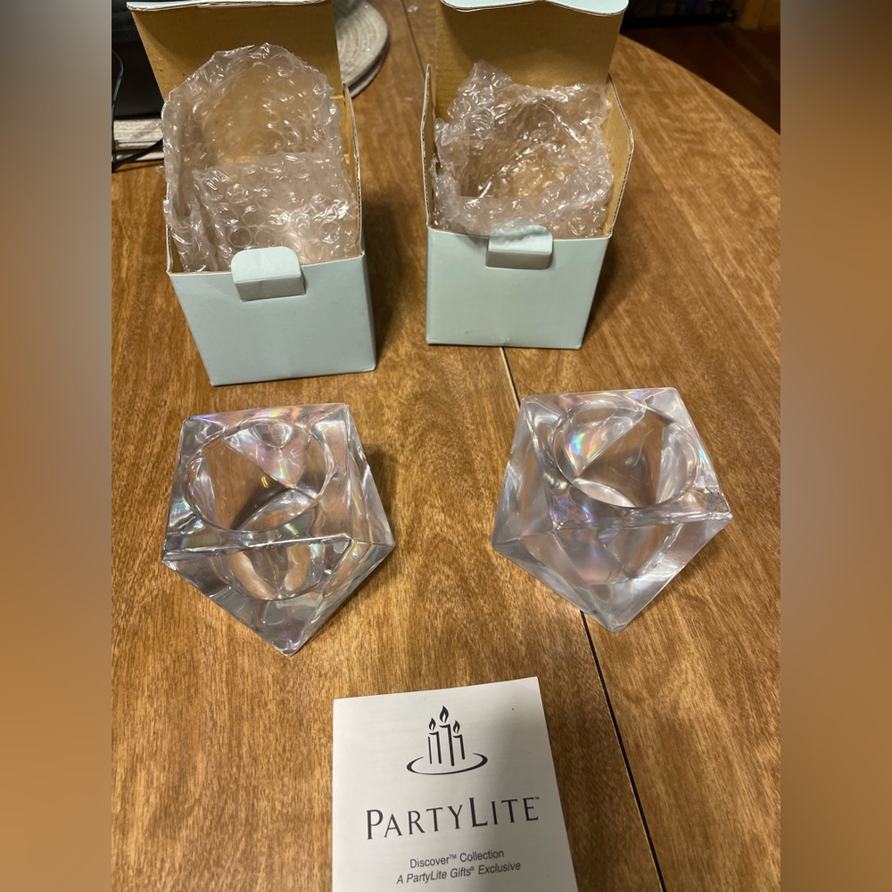 PartyLite Votive holders and set of 5 boxes votive candles.